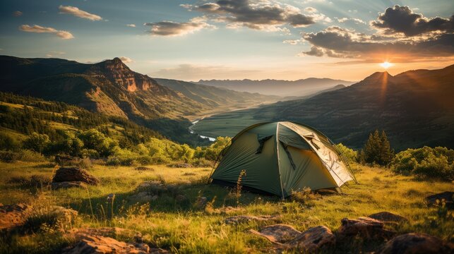 A lonely tent, gives moments of solitude and unity with nature