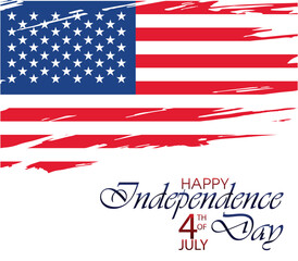 US Independence Day design with Flag