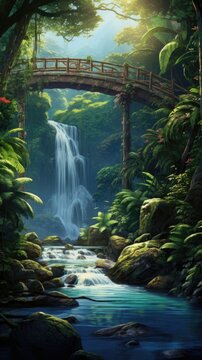 forest jungle background for wallpaper vertical fantasy picture