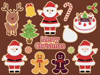 クリスマスのアイシングクッキー風アイコンセット