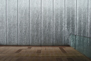 Closeup of sheet steel facade