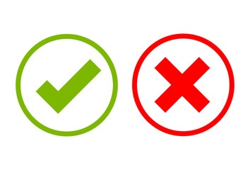 checkmark and x or confirm and deny circle icon button - 652344930