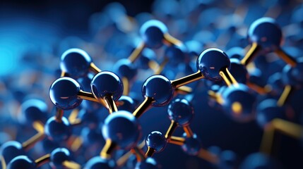 Abstract science background with atoms and molecules, illustration of molecular structure for backdrop - 652345129