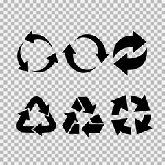 Recycling flat vector icons set. Arrows flat vector icons set - 652345182