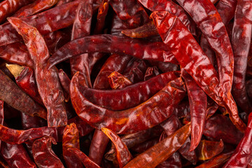 dried chili as a food background