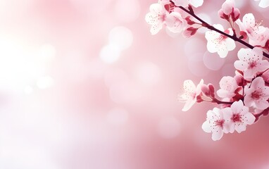 pink cherry blossom background spring season Generative AI