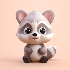 Naklejka premium Raccoon in cartoon