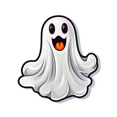 Obraz premium Ghost sticker design on white background. Ai Generative