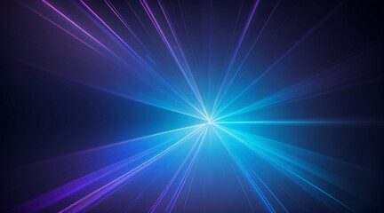 Abstract blue violet lens flare speed light against black background