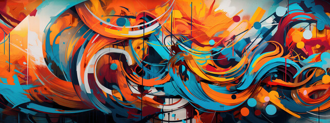 Street art graffiti abstract wallpaper. AI	
