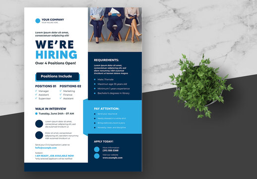 Blue and White Company Job Vacancy Flyer