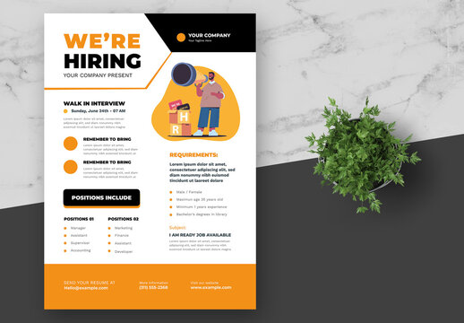 Purple and Yellow Company Job Vacancy Flyer