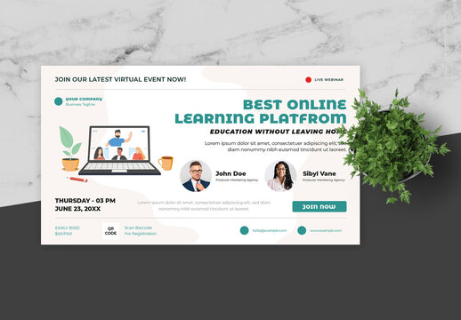 Green and Orange Online Learning Social Media Event Image