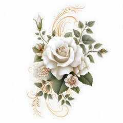 Decorative 3d graceful flower in white background, decoration, relgion