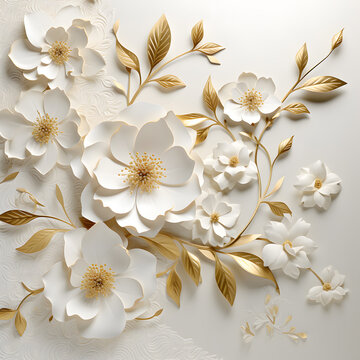 Decorative 3d graceful flower in white background, decoration, relgion