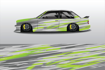 Car wrap design vector.Graphic abstract stripe racing background designs for vehicle, rally, race, adventure and car