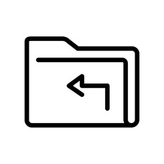 Direction document with next or upper symbol line icon. Reload and transfer data. directory storage with left arrow sign. Share folder. Vector illustration. Design