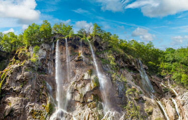 Beautiful waterfalls of Plitvice Lakes - 652354759