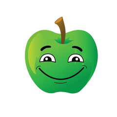 green apple with a smile