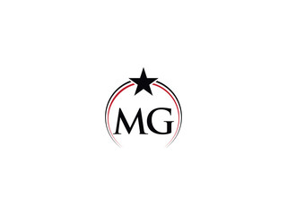 Creative Star MG Logo Icon, Unique Mg gm Luxury Letter Logo Icon Vector PNG - obrazy, fototapety, plakaty
