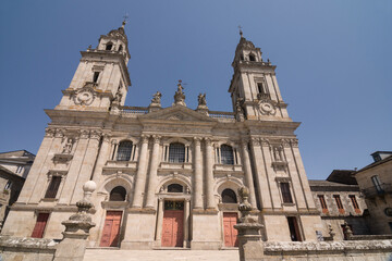 Facade of Cathedral of Lugo in Galicia 