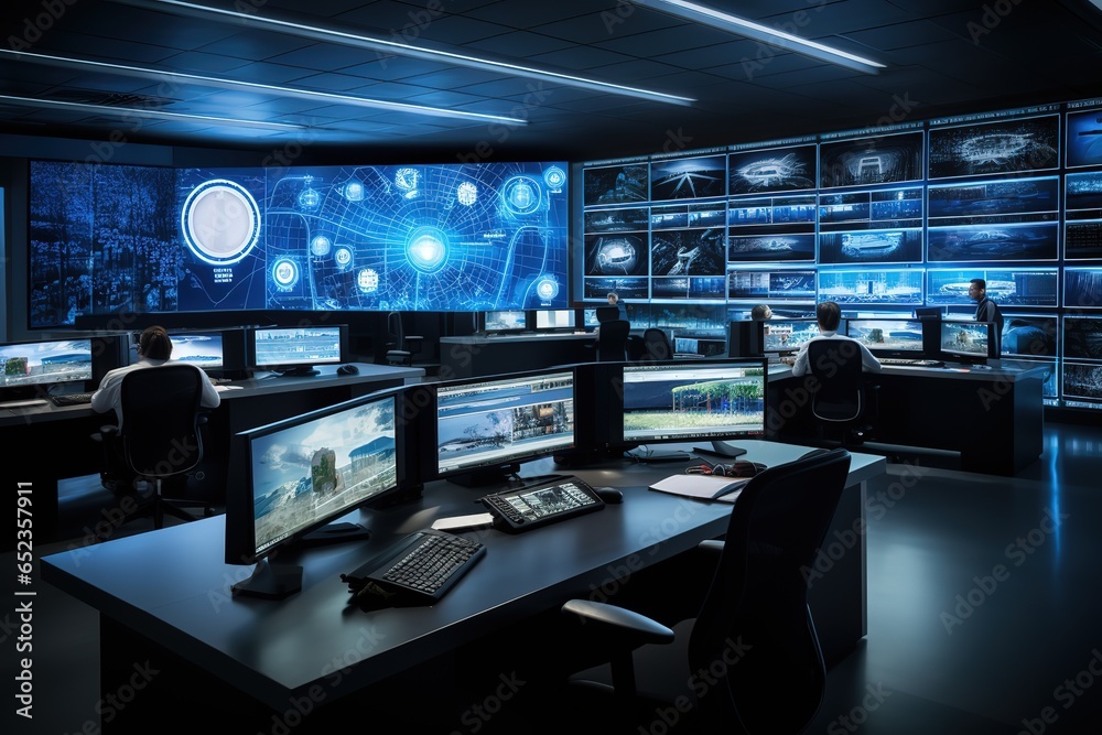 Poster The security service operator monitors through monitors