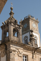 Lugo town hall building with clock tower in Galicia, tourism, travel