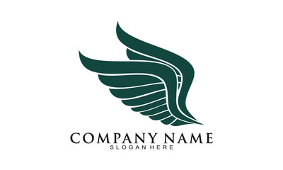 Bird wings illustration logo design vector