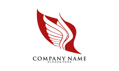 Wings silhouette logo design vector