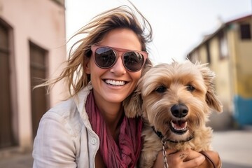 woman with dog