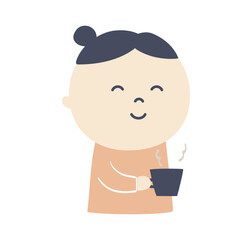 woman drinking coffee
