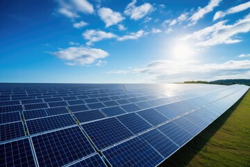 An aerial view of solar panels