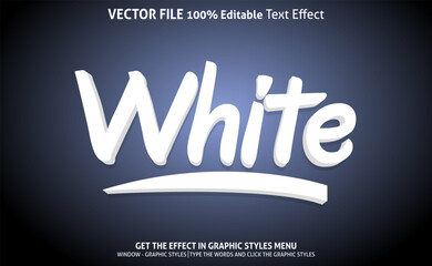 White 3d text effect and editable text effect