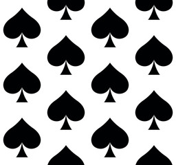 Spades playing card suit symbol - seamless repeatable pattern texture