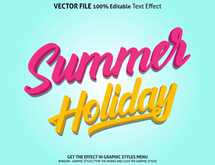 Summer Holiday 3d text effect and editable text effect