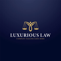 Scale concept and people logo. judge and lawyer logo template vector icon