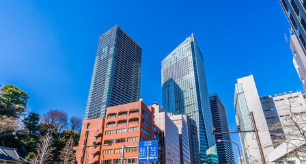 東京 虎ノ門の高層ビル群（Tokyo, Japan. Skyscrapers in Toranomon, Tokyo's business district）