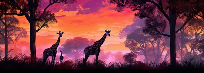 Foto op Aluminium Giraffes in the African savannah © jambulart