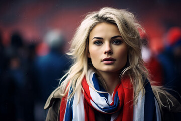 Naklejka premium Generative Ai picture of various fans are cheering in sports stadium