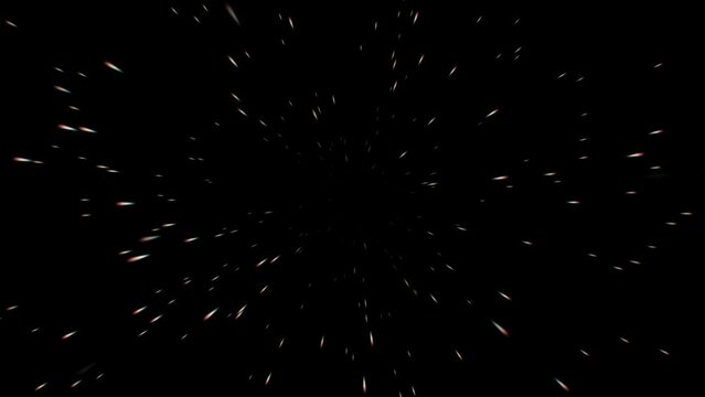 Star burst, time travel conceptual animation
