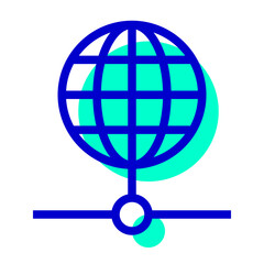 ネットワーク、インターネットを表す2色スタイルのアイコン