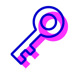 セキュリティ、鍵を表す2色スタイルのアイコン