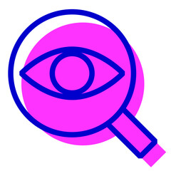 セキュリティ、監視を表す2色スタイルのアイコン