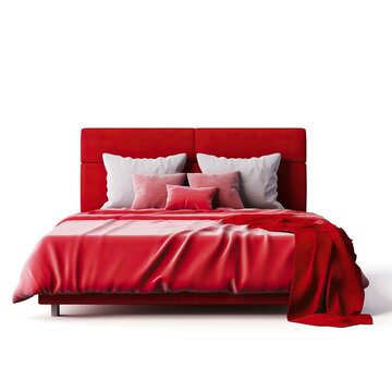red bed on white background