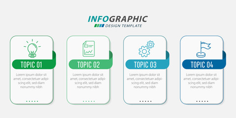 Timeline Creator infographic template. 4 Step timeline journey, calendar Flat simple infographics design template. presentation graph. Business concept with 4 options, vector illustration.