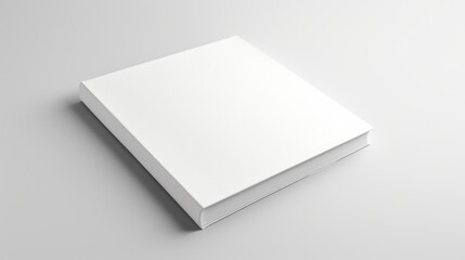 White book with blank covers isolated on gray background.