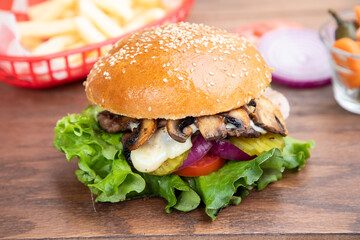 hamburguesa champiñones