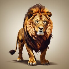 Obraz premium Lion illustration AI Generative