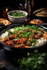 Indian lamb curry with rice