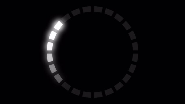 Loading Circle Video with Glow. Loading Animation on Transparent Background. Download Progress, Preloader Animation Web Design Template. Seamless Loop Animation 4K with Alpha Channel